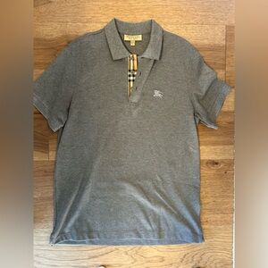 Burberry, gray, short sleeve collared size L